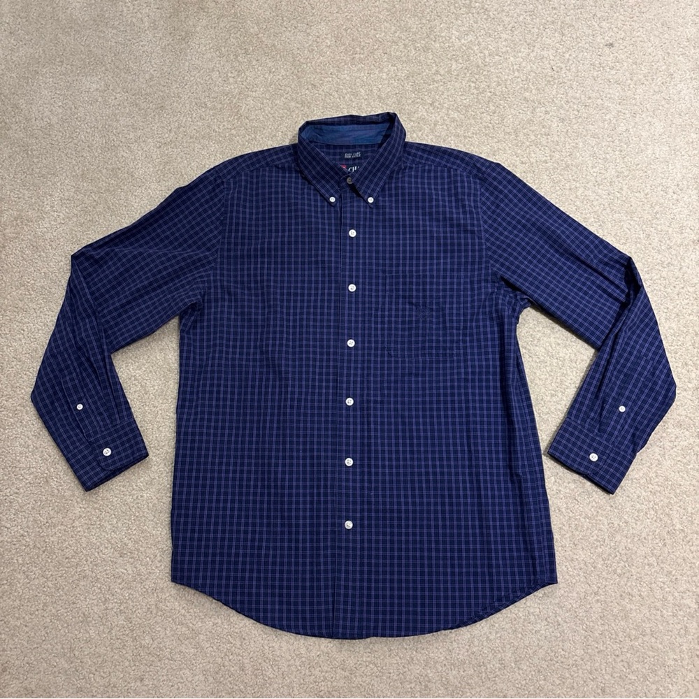 Chaps Ralph Lauren Purple Button Down Long Sleeve Plaid Shirt Mens Size M